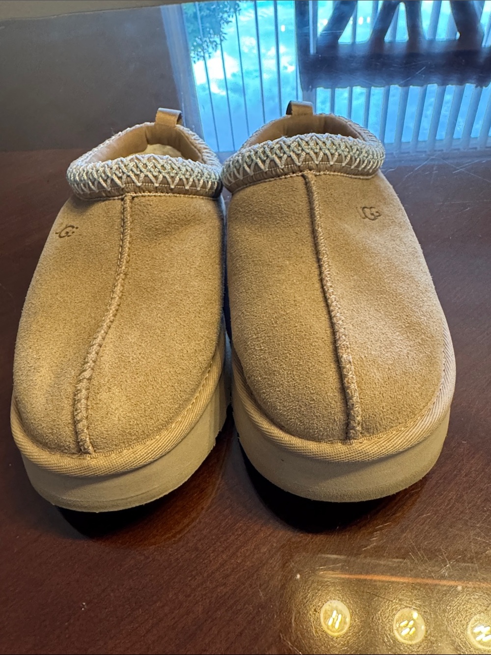 UGG Kids Chestnut/Tan Suede Plush-Lined Slippers